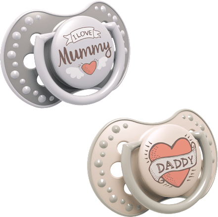 dudlík silikonový I love, 0-3 měsíce LOVI