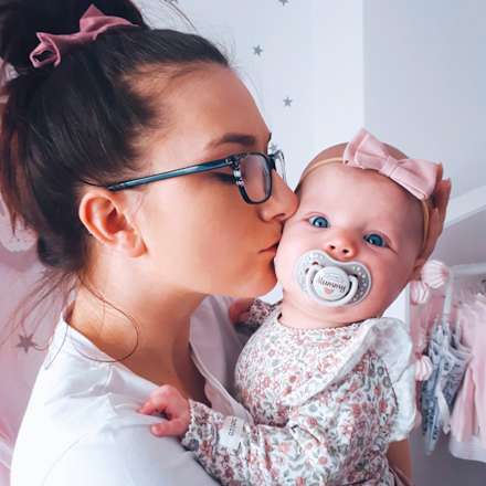 dudlík silikonový I love, 0-3 měsíce LOVI