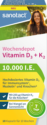 Vitamin D3 + K2 Wochendepot Kapseln 10 St sanotact