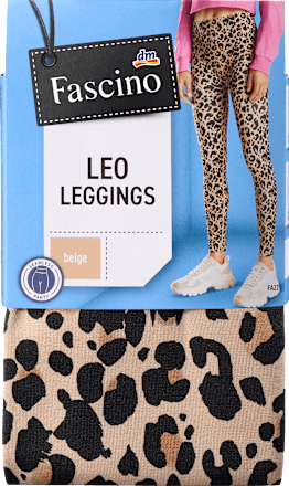Leggings mit Leo-Muster beige Gr. 38/40 Fascino