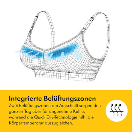 Schwangerschafts- und Still-BH Gr. L Keep Cool, schwarz Medela