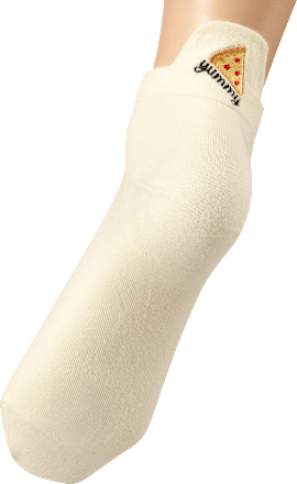 Sneakersocken mit Pizza-Motiv gelb Gr. 39-42 Fascino