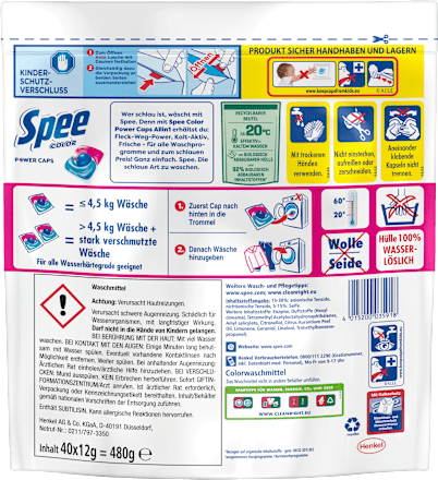 Colorwaschmittel Power Caps Spee