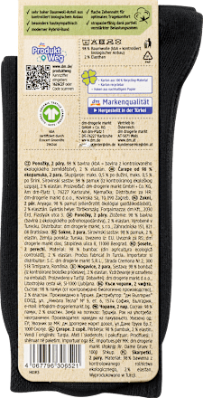 Socken mit Bio-Baumwolle schwarz Gr. 39-42 Fascino