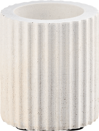 Betonkerzenhalter mit Rillen weiß Profissimo
