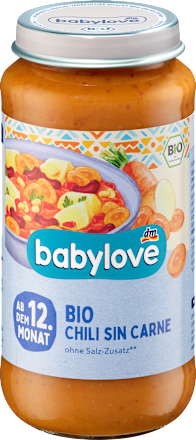 Menü Chili sin Carne ab dem 12. Monaten babylove