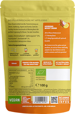 Pflanzenpulver, Morning Boost Lebepur