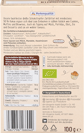 Gocce di cioccolato fondente bio dmBio