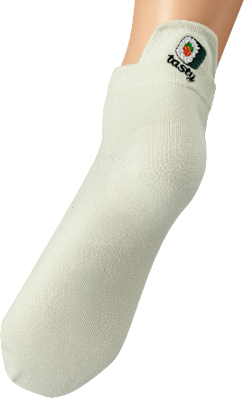 Sneakersocken mit Sushi-Stickerei grün Gr. 39-42 Fascino