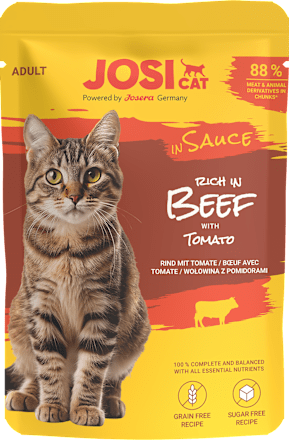 Mokra karma dla kota, wołowina z pomidorami w sosie JosiCat