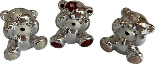 Polybärchen silber, rosa/rot/weiß Dekorieren & Einrichten