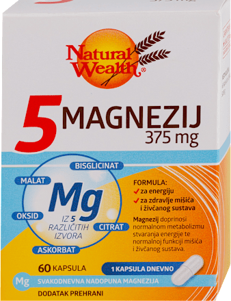 5 MAGNEZIJ 375mg kapsule Natural Wealth