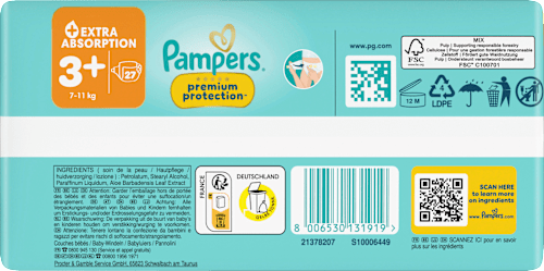 Windeln Premium Protection Gr. 3+ (7-11 kg) Pampers premium protection