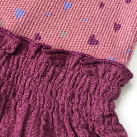 Kleid mit Ripp-Struktur & Musselin-Rock, rosa, Gr. 122 ALANA