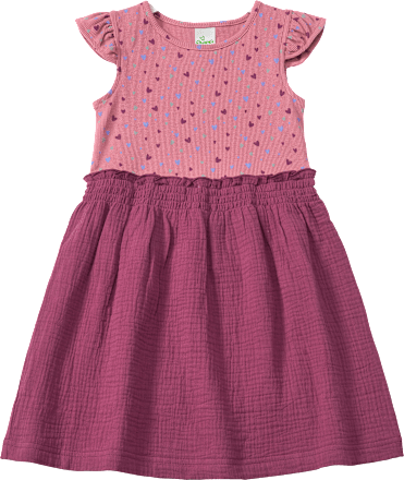 Kleid mit Ripp-Struktur & Musselin-Rock, rosa, Gr. 116 ALANA