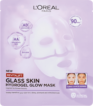 Revitalift Filler Glass Skin hidrogelna maska v obliki krpice L'ORÉAL PARiS REVITALIFT