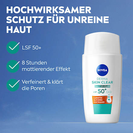 Gesichtscreme Fluid Derma Skin Clear LSF50+ NIVEA
