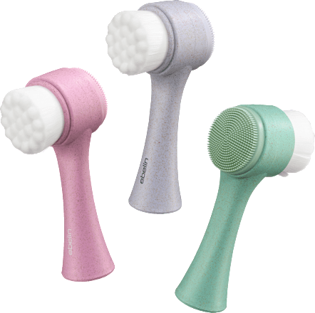 Spazzola per la pulizia del viso 2in1 con effetto massaggiante assort. ebelin