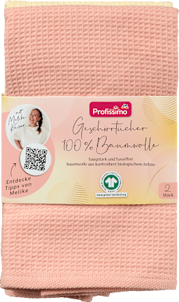 Geschirrtücher 100% Baumwolle lachs/gelb Profissimo