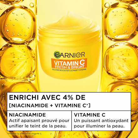 Gesichtscreme Glow Booster Vitamin C Fresh & Bright Sorbet Creme  GARNIER