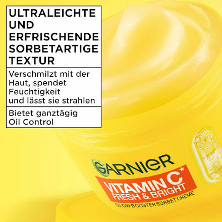 Gesichtscreme Glow Booster Vitamin C Fresh & Bright Sorbet Creme  GARNIER