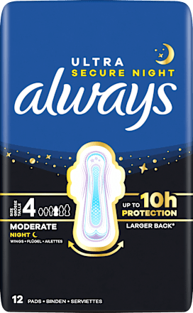 Ultra Secure Night Binden mit Flügeln Sparpackung always