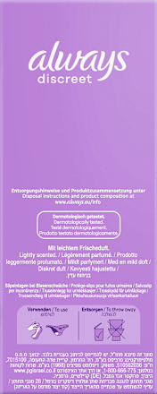 discreet Slipeinlagen Inkontinenz Normal always