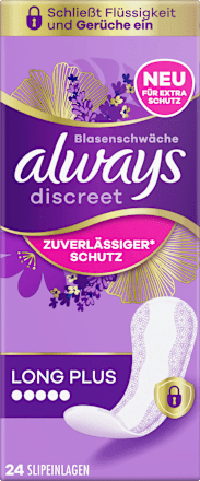 discreet Slipeinlagen Inkontinenz Long Plus always