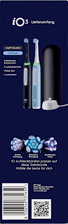 Elektrische Zahnbürste Duo iO3 Matt schwarz & blau Oral-B
