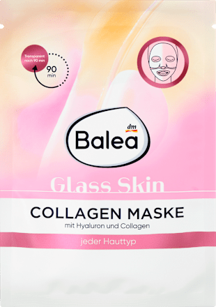 Maska za lice u maramici Glass Skin – s hijaluronom i kolagenom Balea