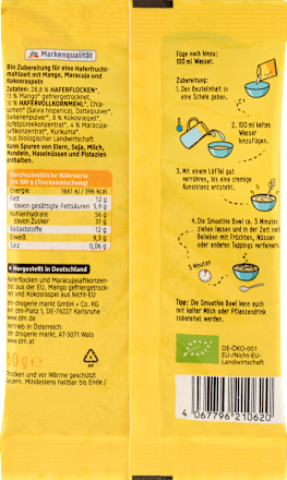 Smoothie bowl miska mango-marakuja-kokos dmBio