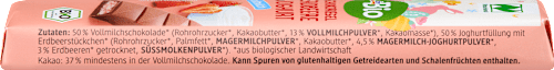 bio tyčinka mléčná čokoláda jogurt & jahoda dmBio