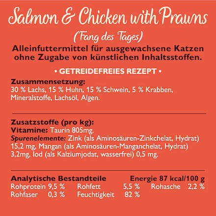 Nassfutter Katze mit Lachs & Huhn, smooth paté LILY'S KITCHEN