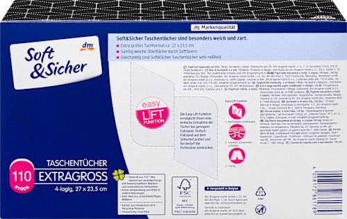 Taschentücher Box mit extra großen Taschentüchern Soft&Sicher
