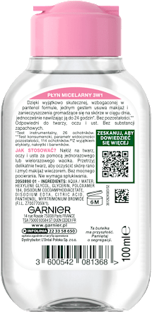 Płyn micelarny 3w1, skóra wrażliwa GARNIER