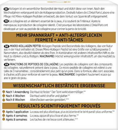 Anti-Aging Feuchtigkeitscreme mit Kollagen Peptid, Kollagen Experte L'ORÉAL PARiS