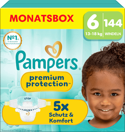Windeln Premium Protection Gr. 6 Extra Large (13-18 kg) Monatsbox Pampers