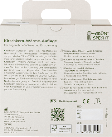 Kirschkern-Wärme-Auflage Grünspecht