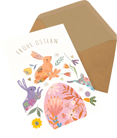 Grußkarte Ostern Hase CACTUS