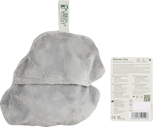 Traubenkern-Kissen Wärmezoo mit Bezug, Elefant  Grünspecht