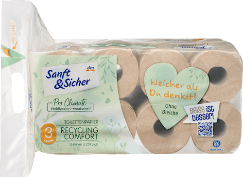 Pro Climate toalettpapír, 3 rétegű, 16x220 lap Sanft&Sicher