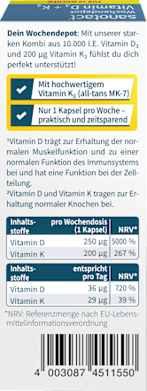 Vitamin D3 + K2 Wochendepot Kapseln 10 St sanotact