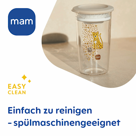 Trinkbecher Easy to Drink lila/beige, ab 8. Monat, 290 ml mam