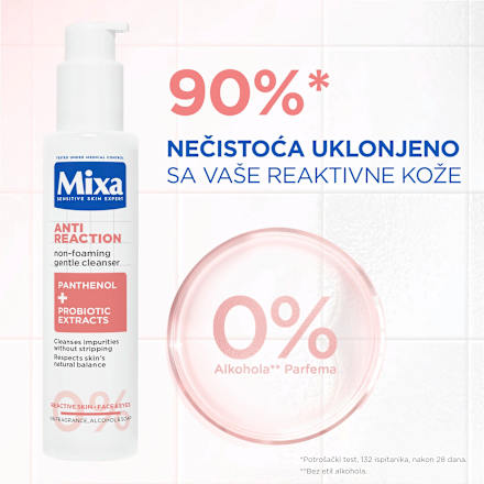 ANTI REACTION gel za čišćenje lica PANTHENOL+ PROBIOTIC EXTRACTS Mixa