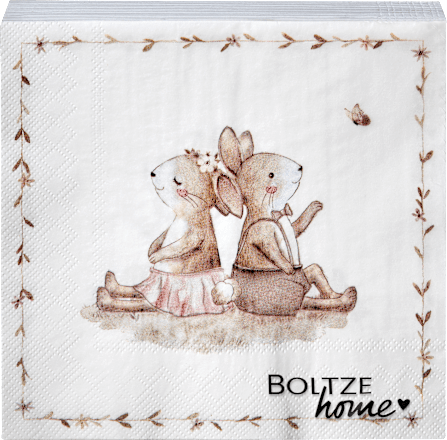 Servietten "Hasenpärchen"  (33x33 cm) BOLTZE