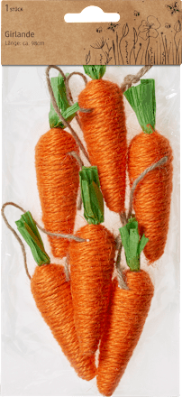 Bastgirlande Möhren, orange-natur (98 cm) Dekorieren & Einrichten