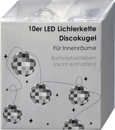 Lichterkette 10er LED Discokugel, silber Dekorieren & Einrichten