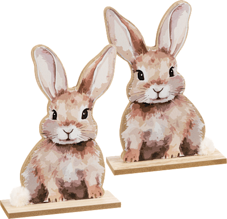 Holzaufsteller Hase, Hansi & Puschel (24,5 cm) BOLTZE