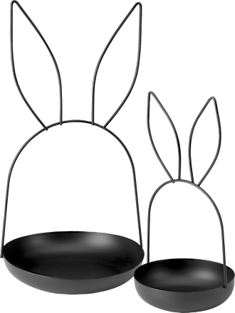 Hasenschalen Set, schwarz 2tlg Dekorieren & Einrichten