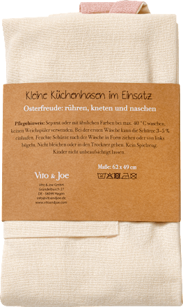 Kinderschürze, Hase, creme-rosa Vito & Joe